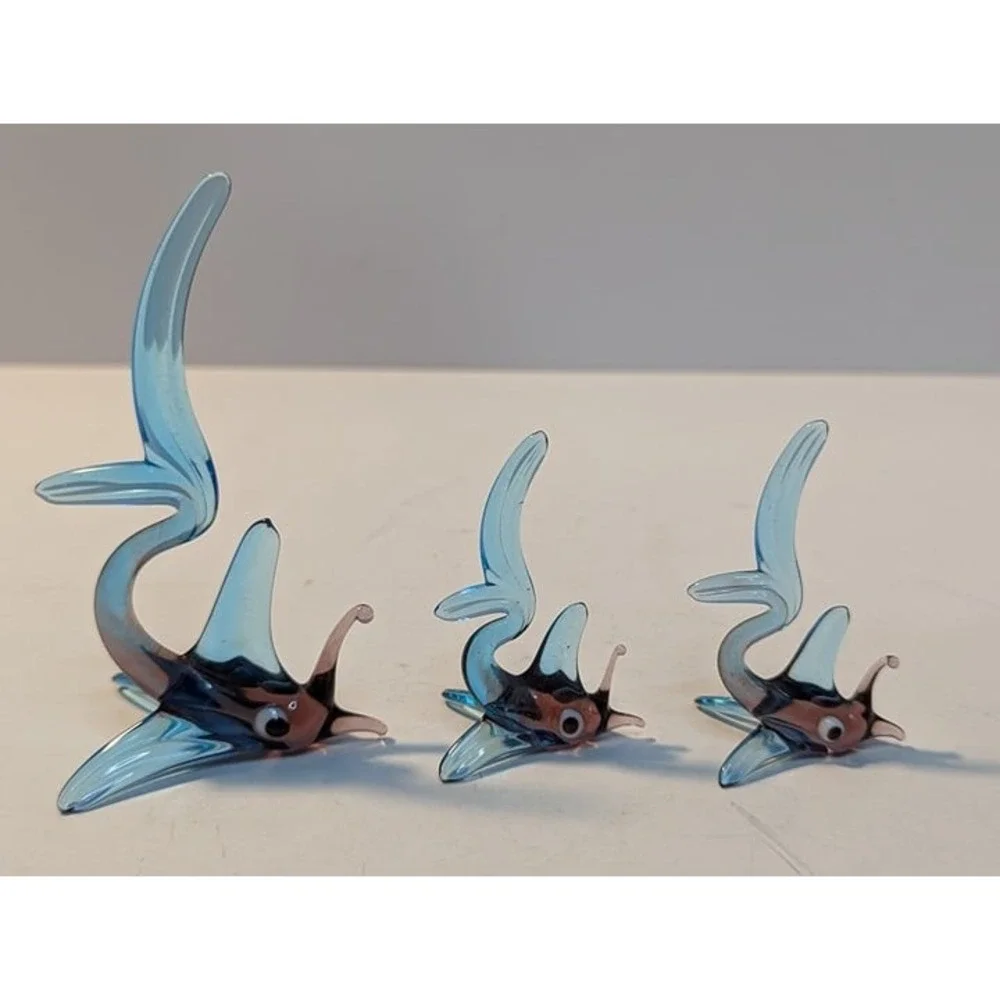 Set of‎ 3 Blown Glass Fish